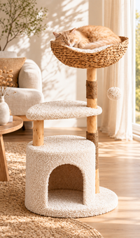 La Corbeille – L'arbre à chat tressé comme un nid douillet