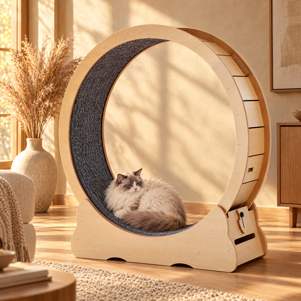 Chat Ragdoll faisant la sieste dans La Ronde d'Ernest dans un salon lumineux